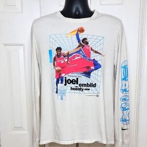 Nike Joel Embiid Philadelphia 76ers Time Warp Long Sleeve T Shirt Size Medium